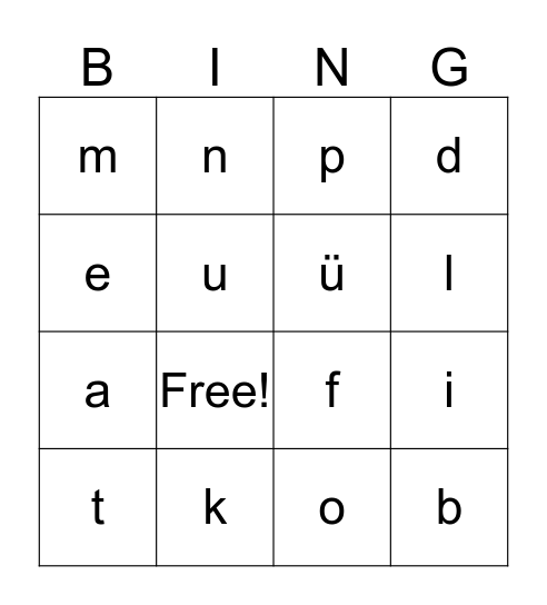 拼音汉字 Bingo Card