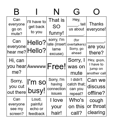 Legal Time Bingo Card