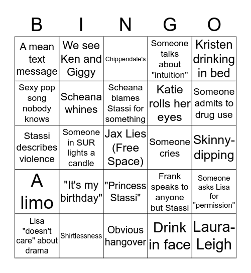 Night of 1000 Stassis Bingo Card