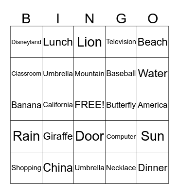 BINGO Card