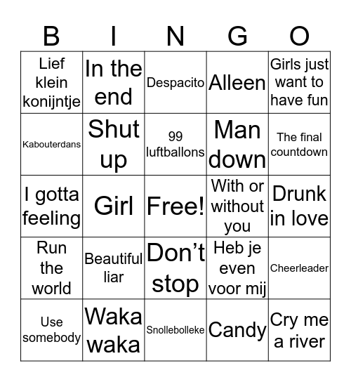 Platja Bingo Card
