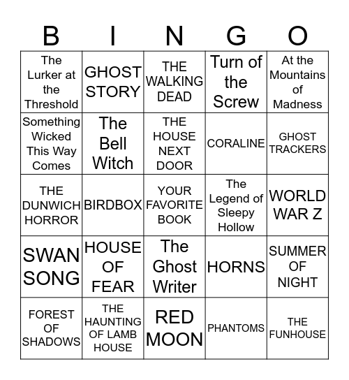 BOOK BINGO Card