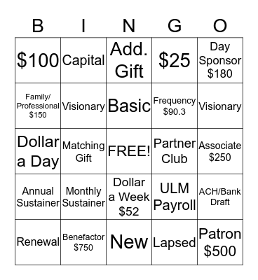 KEDM Public Radio  Bingo Card