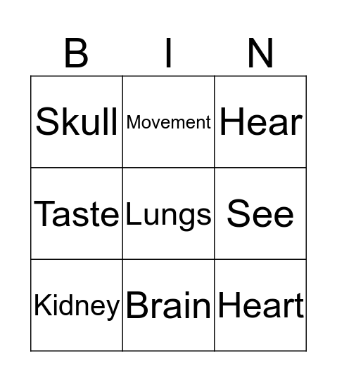 Science Bingo Card