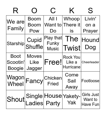 Music Bingo Card