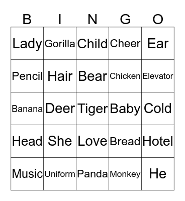Phonics 5 U 4-6 Bingo Card