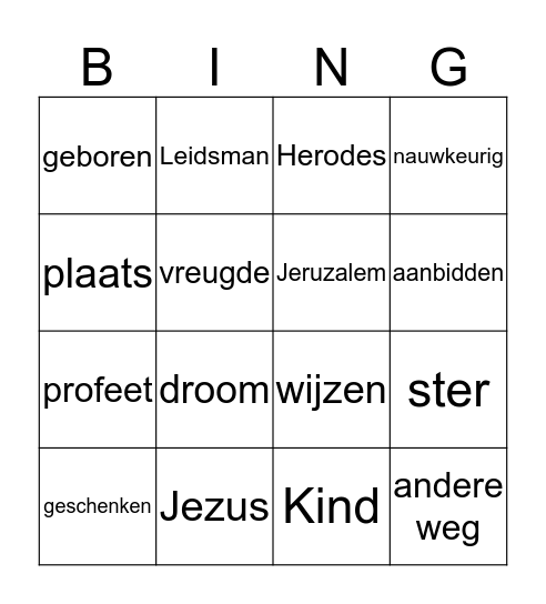 Wijzen uit het oosten Bingo Card