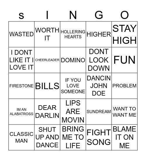 088 SUMMER MIX TAPE 2016 Bingo Card