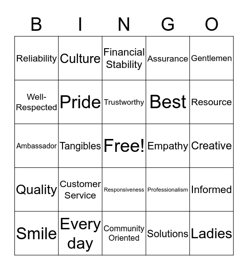 CULTURE BINGO Card