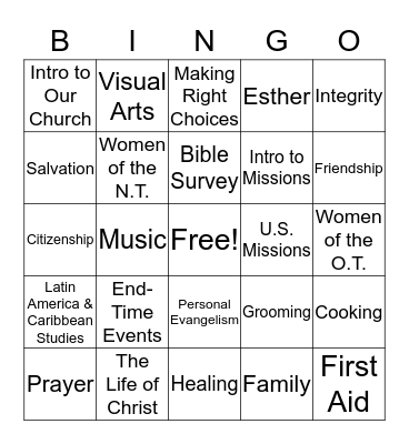 Badge Bingo Card