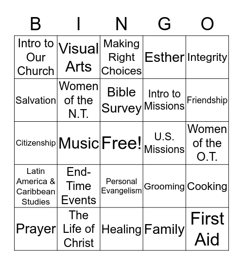 Badge Bingo Card
