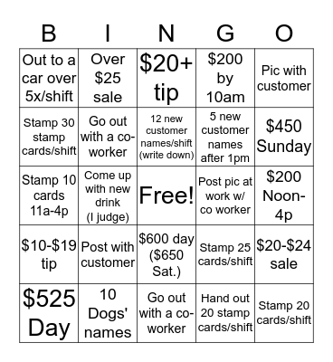 ROOST Bingo Card