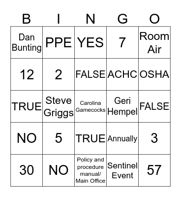 PATIENTS FIRST MEDICAL BINGO Card