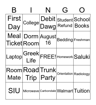 SIERRA LASHAE TRUNK PARTY Bingo Card