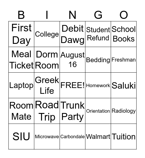 SIERRA LASHAE TRUNK PARTY Bingo Card