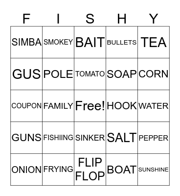 FISH FRY BINGO Card