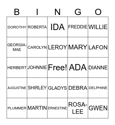 BATTLE FAMILY Bingo Card