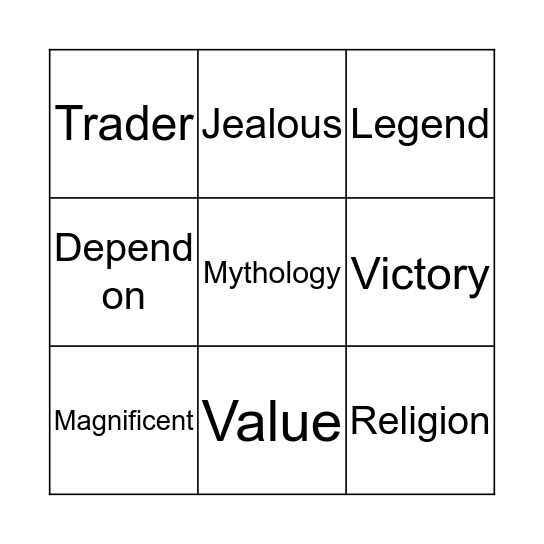 Ancient Greece Bingo Card