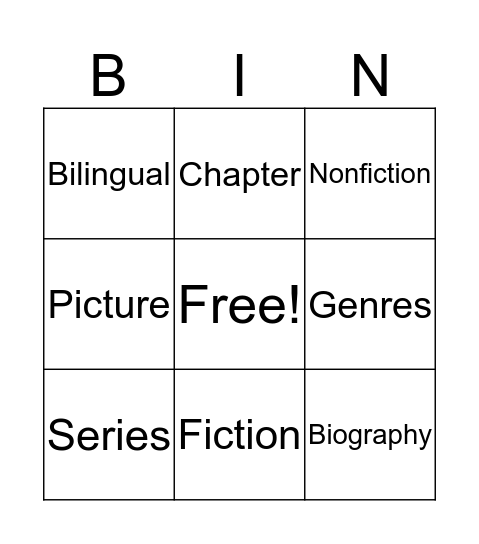 Book Bingo Card