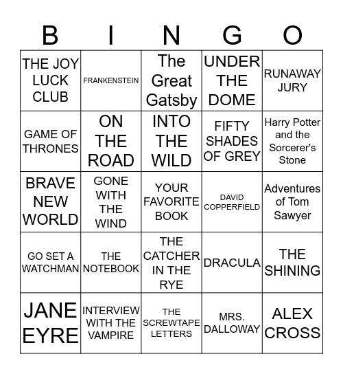 BOOK BINGO Card