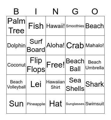 HAWAII Bingo Card