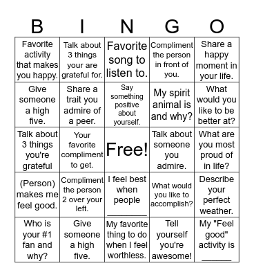 SNAPS!! "I" AM Bingo Card