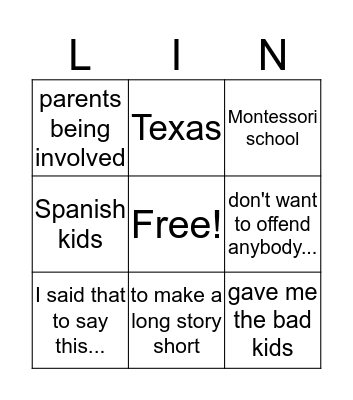 linda ted talk Bingo Card