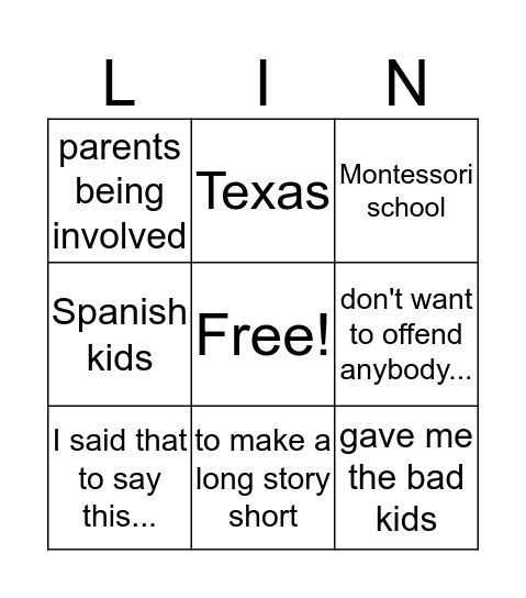 linda ted talk Bingo Card