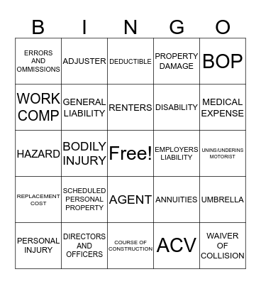 BILL'S BRILLIANT BINGO Card