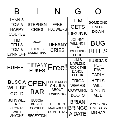 #CLOUGHDYWITHACHANCEOFLOVE Bingo Card