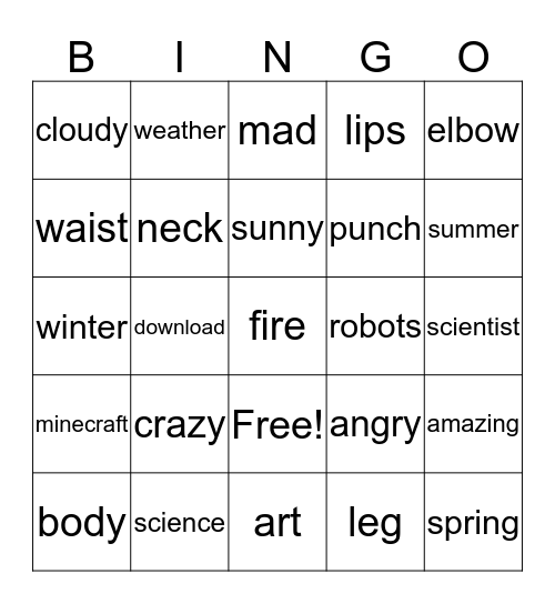 Bingo Card