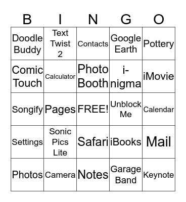 Bingo iPad Apps Bingo Card