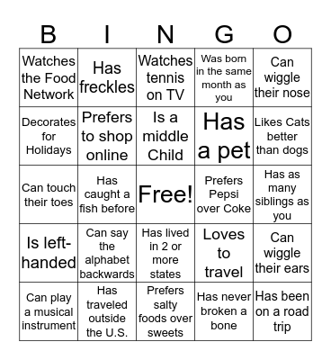 Faculty Assistant FActs Bingo Card