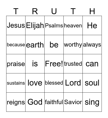 Text Truth Bingo Card