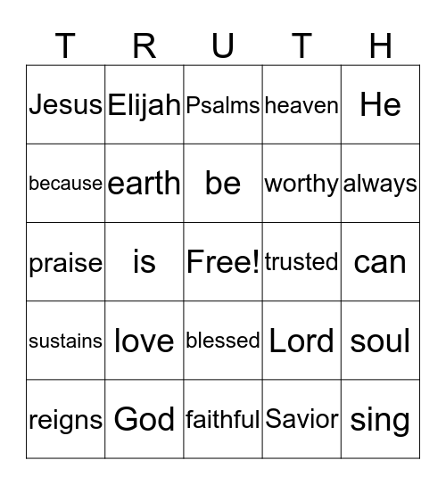 Text Truth Bingo Card