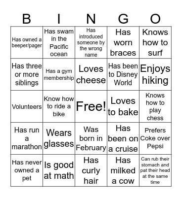 Faculty Assistant FActs Bingo Card