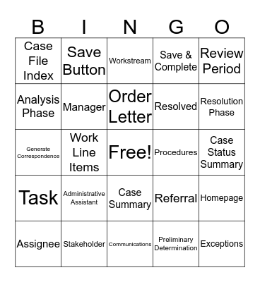 OMT Bingo Card