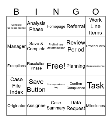 OMT Bingo Card
