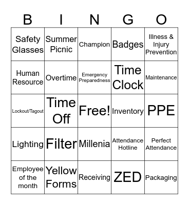 FEDERAL MOGUL BINGO Card