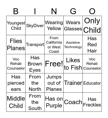 Georgia Rehabilitation Agency Bingo Card
