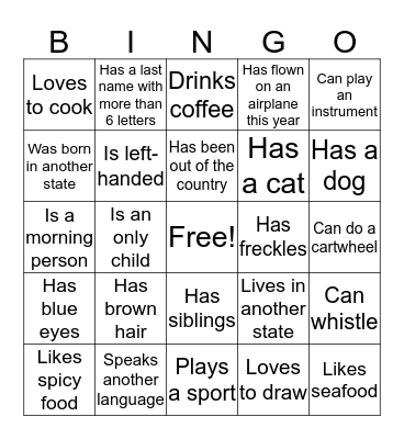 Find Someone Who... Bingo Card