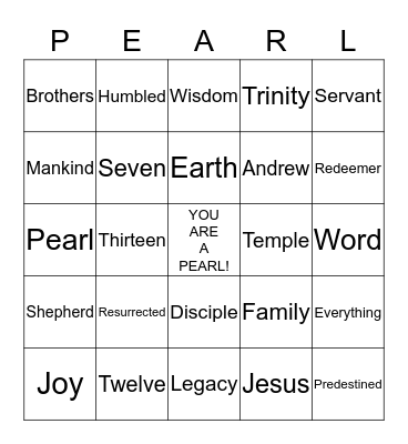 THE MERCHANTS PEARL Bingo Card