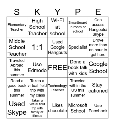 Virtual Field Trips and Book Talks Bingo Card