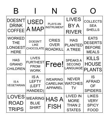 CareLink BBQ BINGO 1 Bingo Card