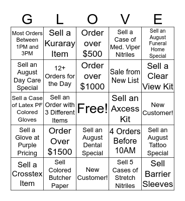 SALES BINGO Card