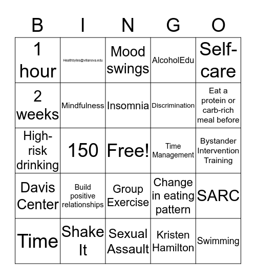 Got Health? Bingo Card