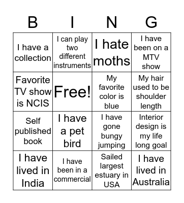 Green Team Bingo Card