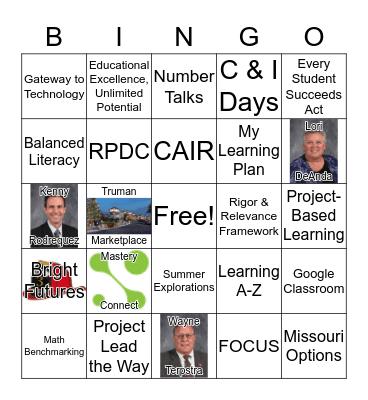 Grandview C4 Bingo - Day 2 Bingo Card