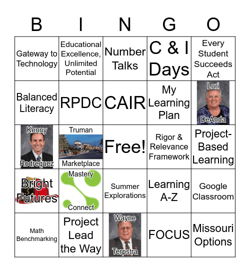 Grandview C4 Bingo - Day 2 Bingo Card