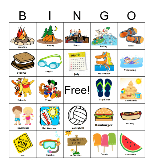 Summer Bingo! Bingo Card